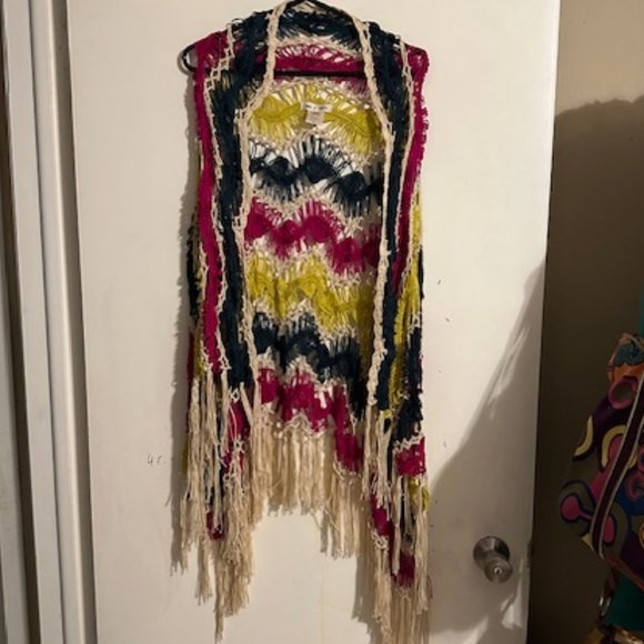 May & July Tops - MAY & JULY Crochet Tunic Size S/M